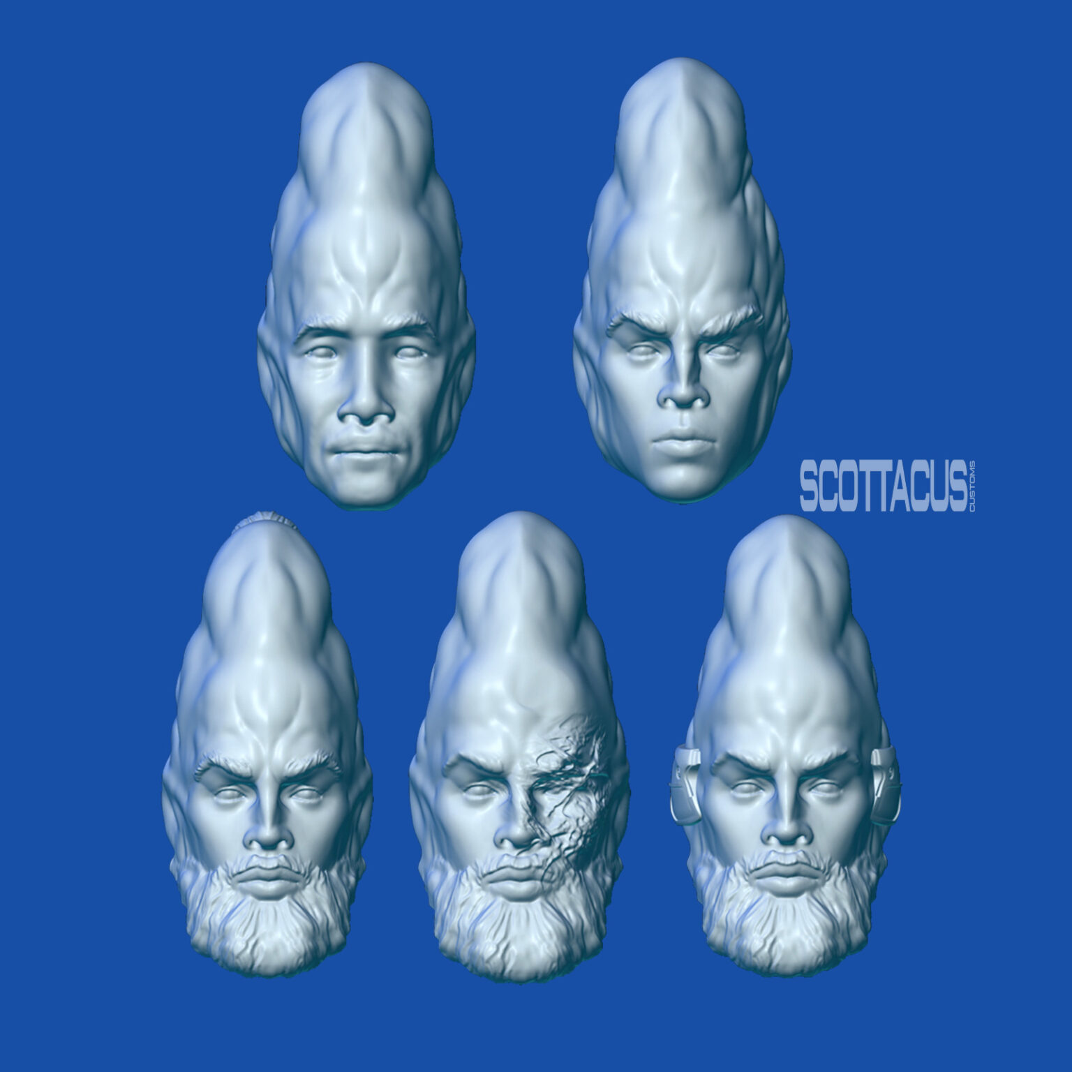 Star Wars black series Scottacus Customs cerean head sculpt stn