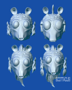 Star Wars black series Scottacus Customs rodian greedo head sculpt stn