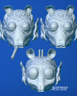 Star Wars black series Scottacus Customs rodian greedo head sculpt stn