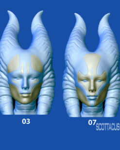 Star Wars black series Scottacus Customs togruta shaak ti Ashoka head sculpt stn