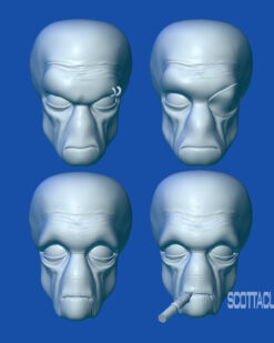 Star Wars black series Scottacus Customs duros head sculpt stn