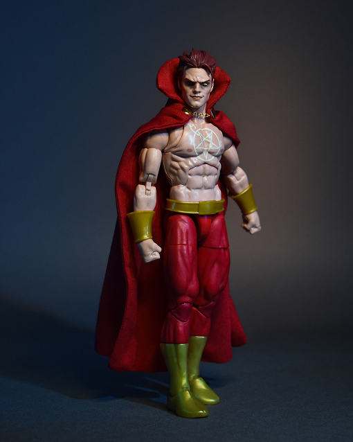 Scottacus Customs, Marvel Legends Daimon Hellstorm red collared 1/12scale soft good cape, black sons