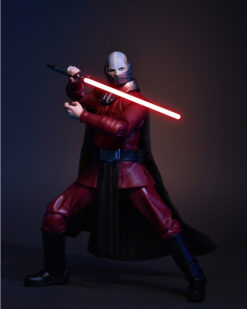 Scottacus Customs - Star Warrs Black Series Darth Malak- dark brown 1:12scale wired cape - Lightsaber