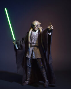 Scottacus Customs - Star Wars Black Series -Kit Fisto - dark brown jedi council robe - lightsaber - - lighter 04