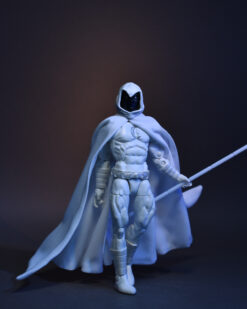 Scottacus Customs - Marvel Legends Moon Knight - Steven Grant - wired soft good action figure cape - white crescent moon shaped wired cape