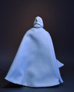 Scottacus Customs - Marvel Legends Moon Knight - Steven Grant - wired soft good action figure cape - white crescent moon shaped wired cape - black lining - strange tales