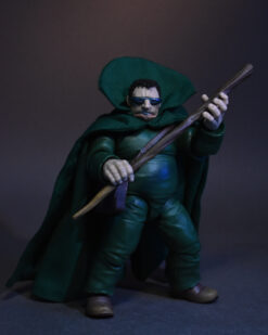 Scottacus Customs, Marvel Legends, Fantastic Four villain, Mole man, Harvey Elder, Moloids, Moleman wired soft good cape, green cape