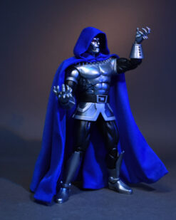 Scottacus Customs, Marvel Legends, Fantastic Four villain, Victor von Doom, Dr Doom, Doctor Doom 2099, earth928, blue cape, wired soft good cape, action figure soft goods 19